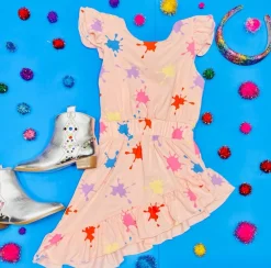 WAUW CAPOW Dresses-ALIA PAINT SPLATTER ASYMMETRICAL DRESS