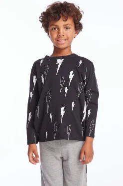 BOY CHASER KIDS Tops | Lightning Bolt-ALL OVER BOLTS LONG SLEEVE TSHIRT
