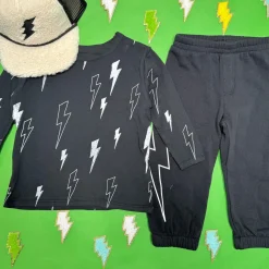 BOY CHASER KIDS Tops | Lightning Bolt-ALL OVER BOLTS LONG SLEEVE TSHIRT