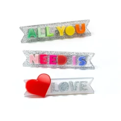 LILIES u0026 ROSES Clips / Headbands | Hearts-ALL YOU NEED IS LOVE ALLIGATOR CLIPS