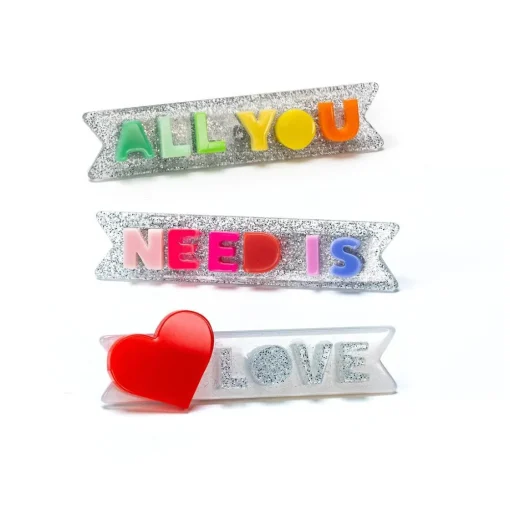 LILIES u0026 ROSES Clips / Headbands | Hearts-ALL YOU NEED IS LOVE ALLIGATOR CLIPS
