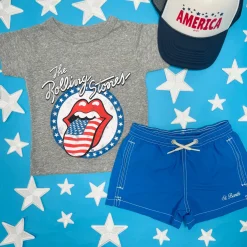 BOY CHASER KIDS Tops | America 🇺🇸-AMERICANA ROLLING STONES TSHIRT