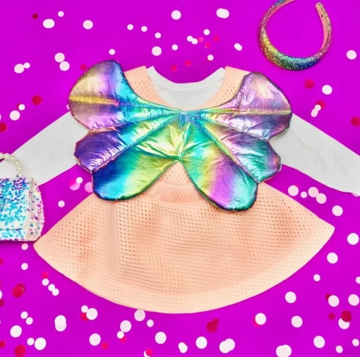 WAUW CAPOW Dresses-ANGEL GIRL RAINBOW WINGS DRESS W/ REMOVABLE STRAPS
