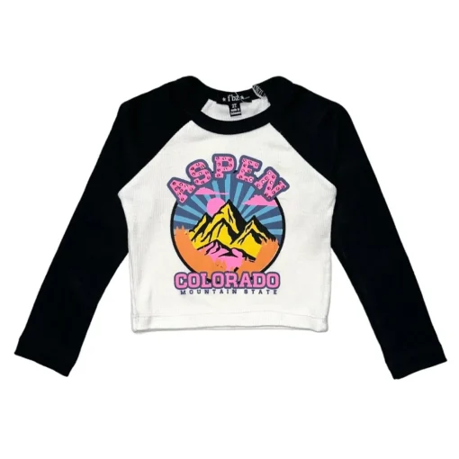 FLOWERS BY ZOE Tops-ASPEN CRYSTAL LONG SLEEVE TSHIRT