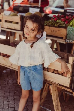 LOUISE MISHA KIDS Bottoms | Denim On Denim-ASYA SCALLOPED SHORTS