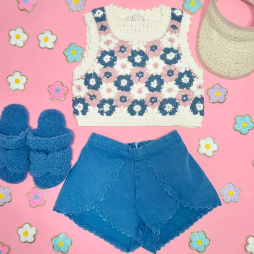 LOUISE MISHA KIDS Bottoms | Denim On Denim-ASYA SCALLOPED SHORTS