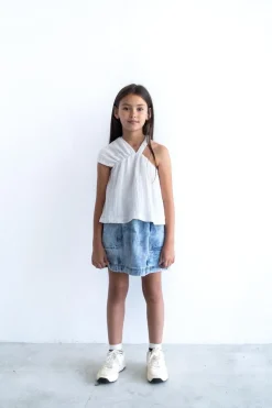 ANDORINE Tops-ASYMMETRICAL TEXTURED TOP
