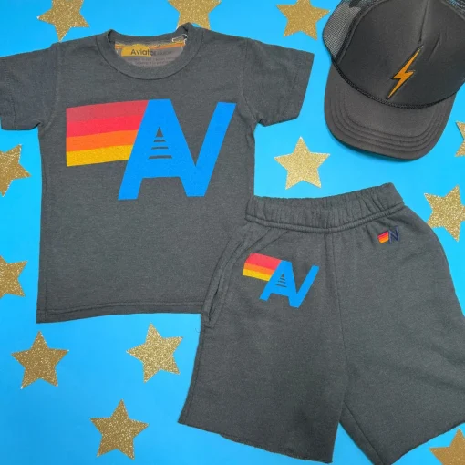 BOY AVIATOR NATION KIDS Bottoms | Camp Outfits-AV LOGO SWEATSHORTS