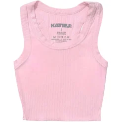 KATIE J NEW YORK Tops | Camp Outfits-BABY PINK LIVI RIBBED TANK TOP
