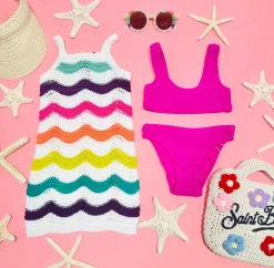 MC2 SAINT BARTH KIDS Swim-BAKER CRINKLE LUREX SPORTY TWO PIECE BIKINI