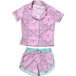 DALAI KIDS Bottoms | Tops-BANDANA BUTTON DOWN TOP AND SHORTS SET/ COVERUP