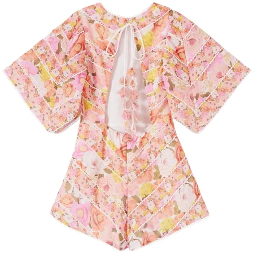 MARLO Spring Florals-BLOSSOM FLORAL OPEN BACK ROMPER