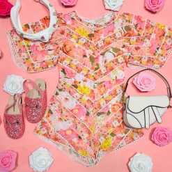 MARLO Spring Florals-BLOSSOM FLORAL OPEN BACK ROMPER