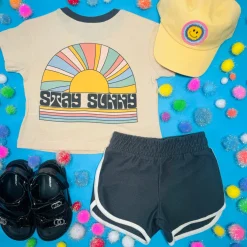 TINY WHALES Bottoms | Camp Outfits-BLOSSOM GYM SHORTS