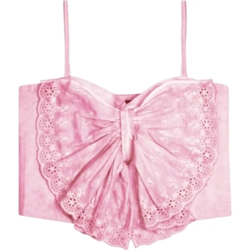 KATIE J NEW YORK Tops | Special Occasion-BOW LACE TOP