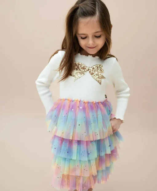 PETITE HAILEY Dresses | Dresses-BOW LAYERED TUTU DRESS