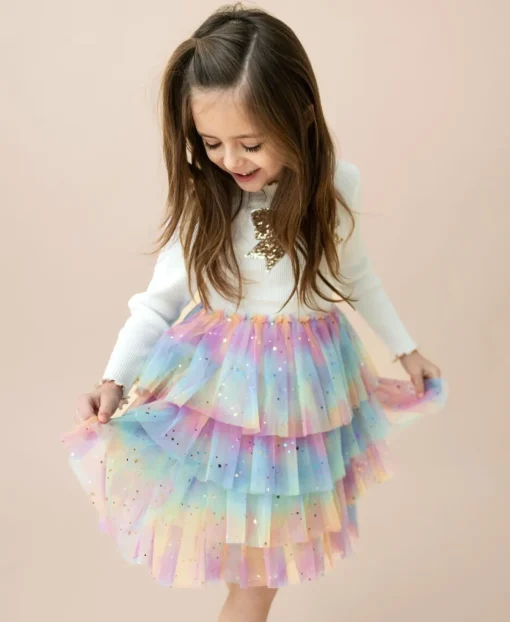 PETITE HAILEY Dresses | Dresses-BOW LAYERED TUTU DRESS