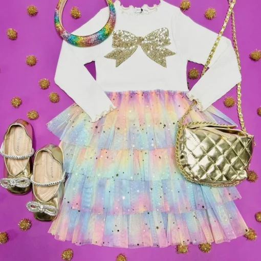 PETITE HAILEY Dresses | Dresses-BOW LAYERED TUTU DRESS