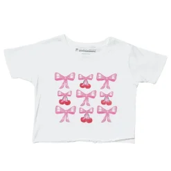 PRINCE PETER Tops | Bows Collection-BOWS & CHERRIES CROP TSHIRT