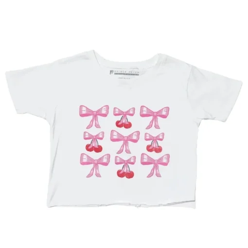 PRINCE PETER Tops | Bows Collection-BOWS & CHERRIES CROP TSHIRT