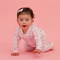 NOOMIE Footies / Pajamas | Sets-BOWS RUFFLE ZIP FOOTIE