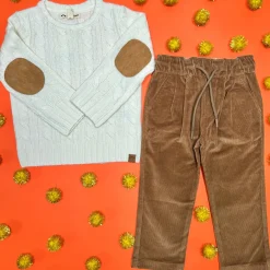 BOY APPAMAN Bottoms-BRITISH CORDUROY KHAKI CLUB PANTS