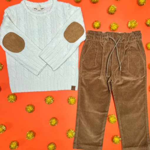 BOY APPAMAN Bottoms-BRITISH CORDUROY KHAKI CLUB PANTS