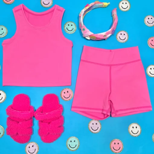 TEREZ Bottoms | Camp Outfits-BUBBLEGUM BIKER SHORTS