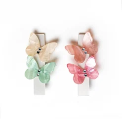 LILIES u0026 ROSES Clips / Headbands | Butterflies-BUTTERFLY PEARLIZED ALLIGATOR CLIPS