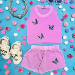 FIREHOUSE Bottoms | Butterflies-BUTTERFLY SHORTS