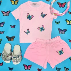 FIREHOUSE Bottoms | Butterflies-BUTTERFLY SHORTS