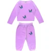 FIREHOUSE Outerwear | Bottoms-BUTTERFLY SWEATSHIRT AND SWEATPANTS SET