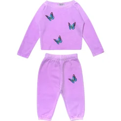 FIREHOUSE Outerwear | Bottoms-BUTTERFLY SWEATSHIRT AND SWEATPANTS SET