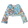 SUBMARINE SWIMWEAR Tops | Butterflies-BUTTERFLY TIE CROP TOP