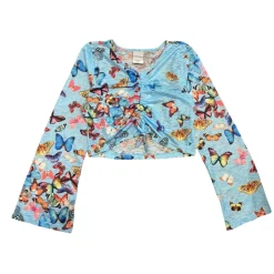 SUBMARINE SWIMWEAR Tops | Butterflies-BUTTERFLY TIE CROP TOP