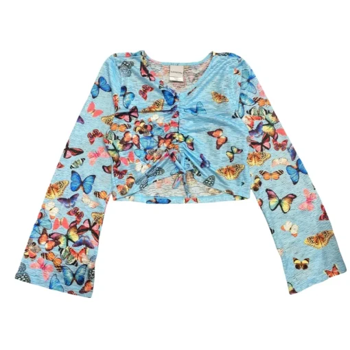 SUBMARINE SWIMWEAR Tops | Butterflies-BUTTERFLY TIE CROP TOP