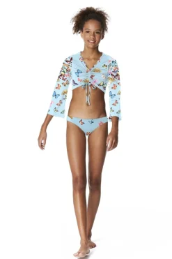 SUBMARINE SWIMWEAR Tops | Butterflies-BUTTERFLY TIE CROP TOP