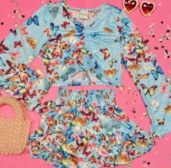 SUBMARINE SWIMWEAR Tops | Butterflies-BUTTERFLY TIE CROP TOP