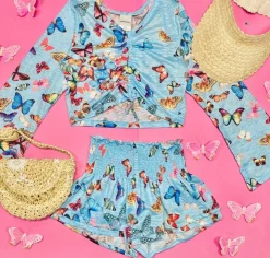 SUBMARINE SWIMWEAR Tops | Butterflies-BUTTERFLY TIE CROP TOP