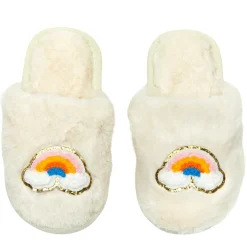 MINI DREAMERS Shoes | Rainbow-CALI RAINBOW FUZZY SLIPPERS