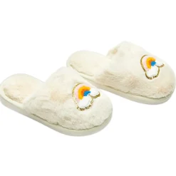 MINI DREAMERS Shoes | Rainbow-CALI RAINBOW FUZZY SLIPPERS