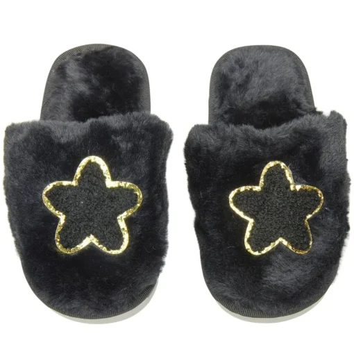 MINI DREAMERS Shoes | Stars-CALI STAR FUZZY SLIPPERS