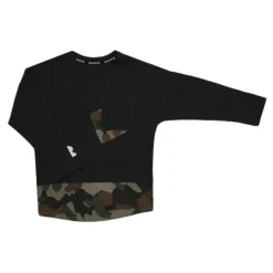BOY MINIKID Tops | Tops-CAMO LONG SLEEVE TOP W/ SIDE ZIP