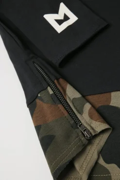 BOY MINIKID Tops | Tops-CAMO LONG SLEEVE TOP W/ SIDE ZIP