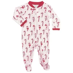 NOOMIE Footies / Pajamas-CANDY CANES ZIP FOOTIE