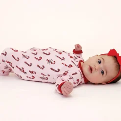 NOOMIE Footies / Pajamas-CANDY CANES ZIP FOOTIE