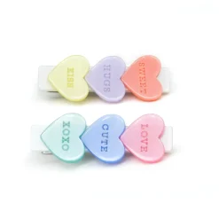 LILIES u0026 ROSES Clips / Headbands | Hearts-CANDY HEARTS CLIPS  SET OF 2
