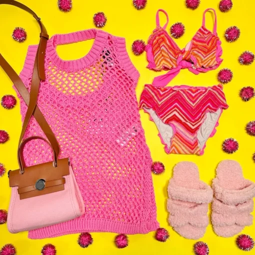 PQ KIDS Swim-CAYENNE LETTUCE EDGE TWO PIECE BIKINI