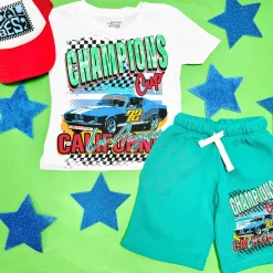 BOY CALIFORNIAN VINTAGE Tops | Cars-CHAMPION RACE CARS TSHIRT