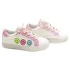 MINI DREAMERS Shoes-CHARLOTTE SMILEY FACE FUZZY PATCH SNEAKERS